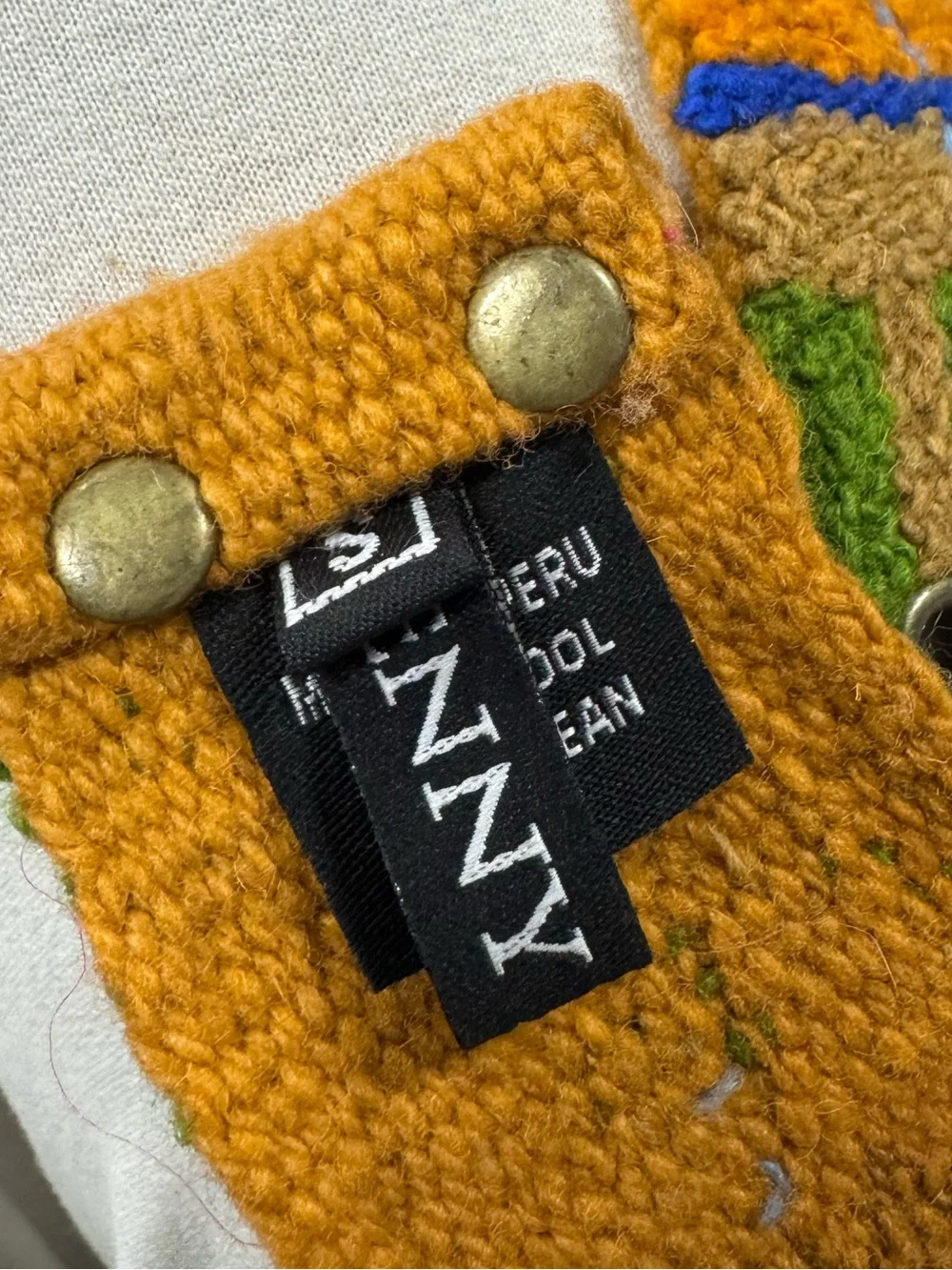 Jenny Krauss Unique Rare 100% Wool Multicolored Belt Size Small